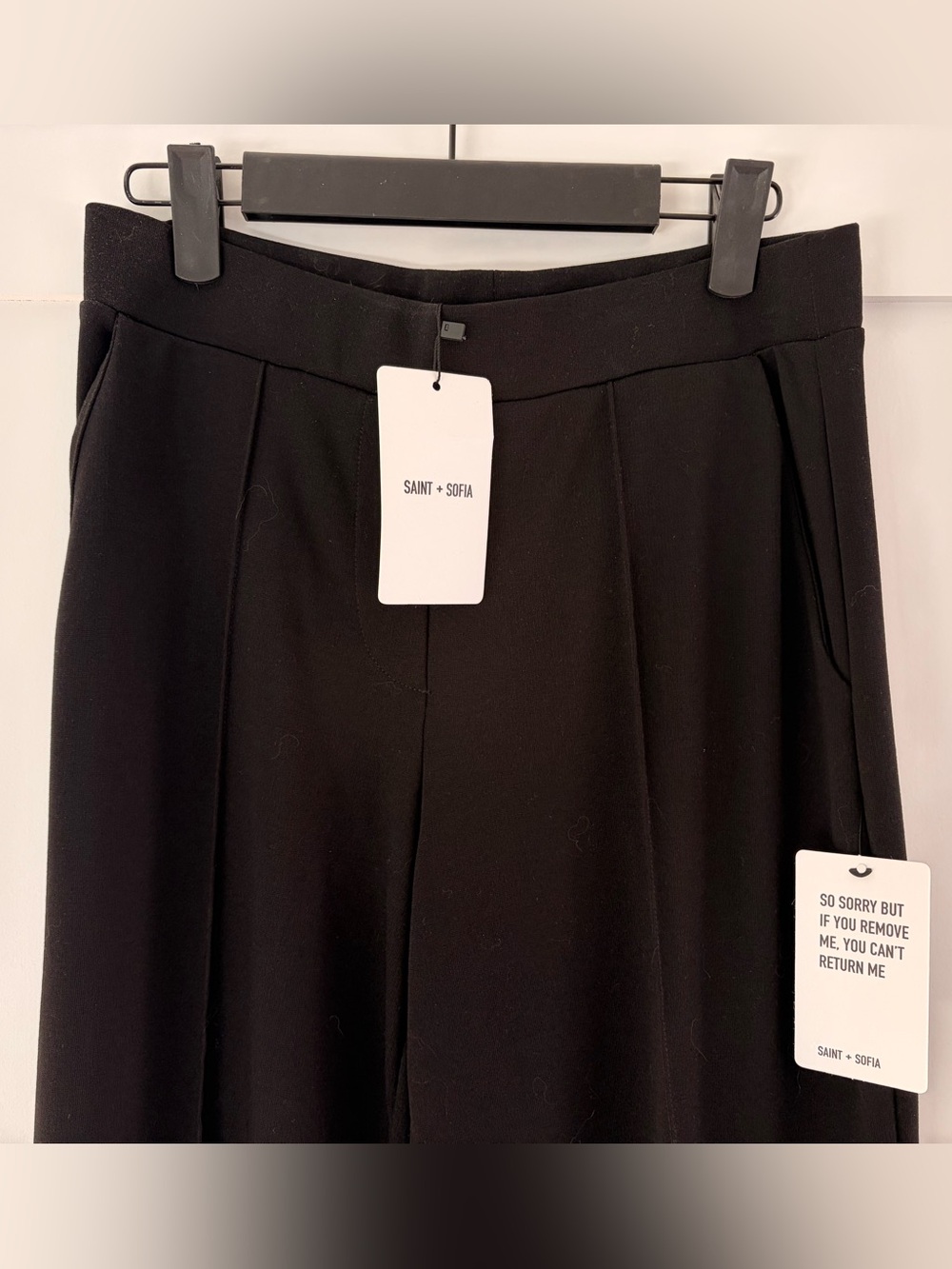 Saint + Sofia The Keller Wide Leg Pant in Black NWT - Picture 6 of 7